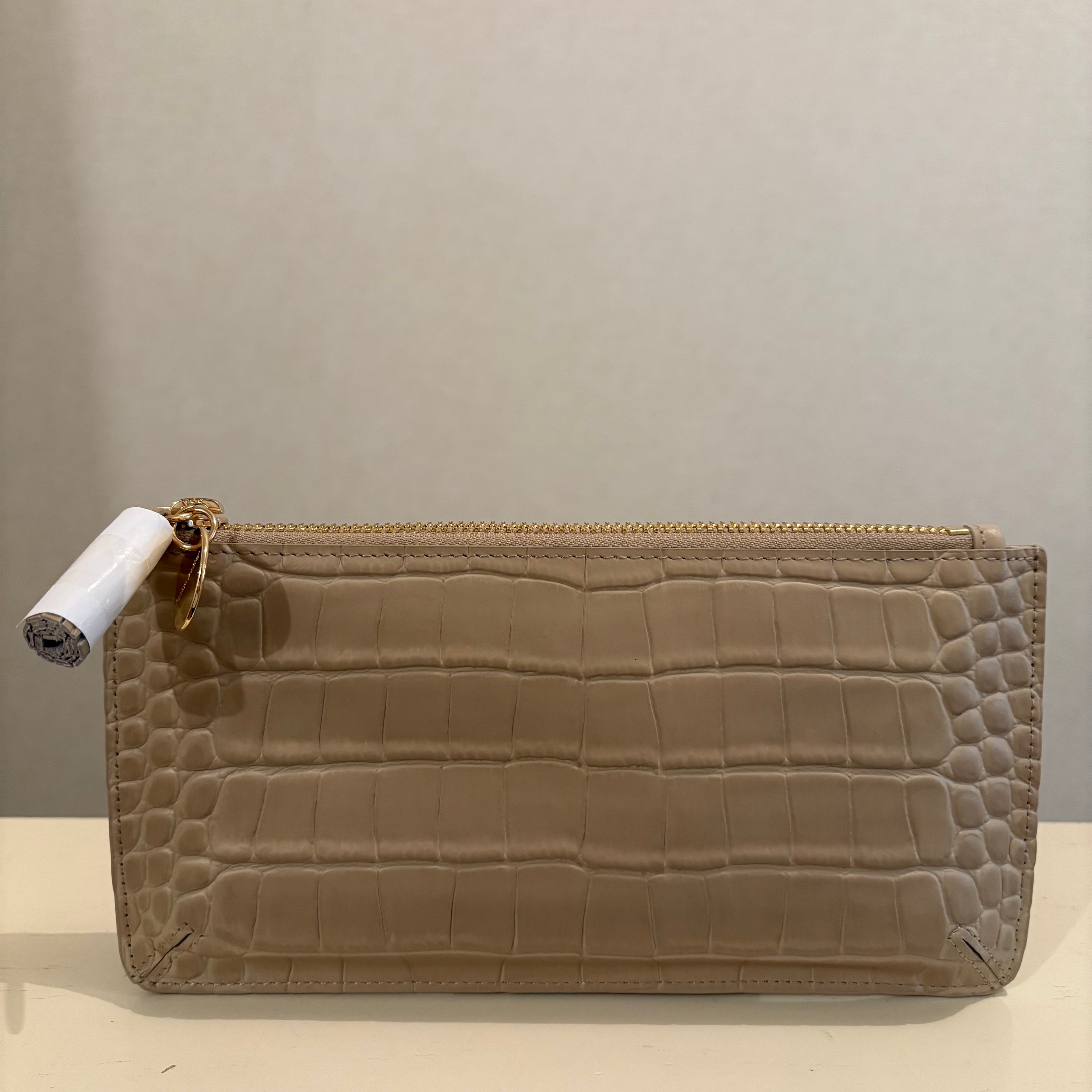 【本革】カウレザークロコ型押しマルチケース_ベージュ