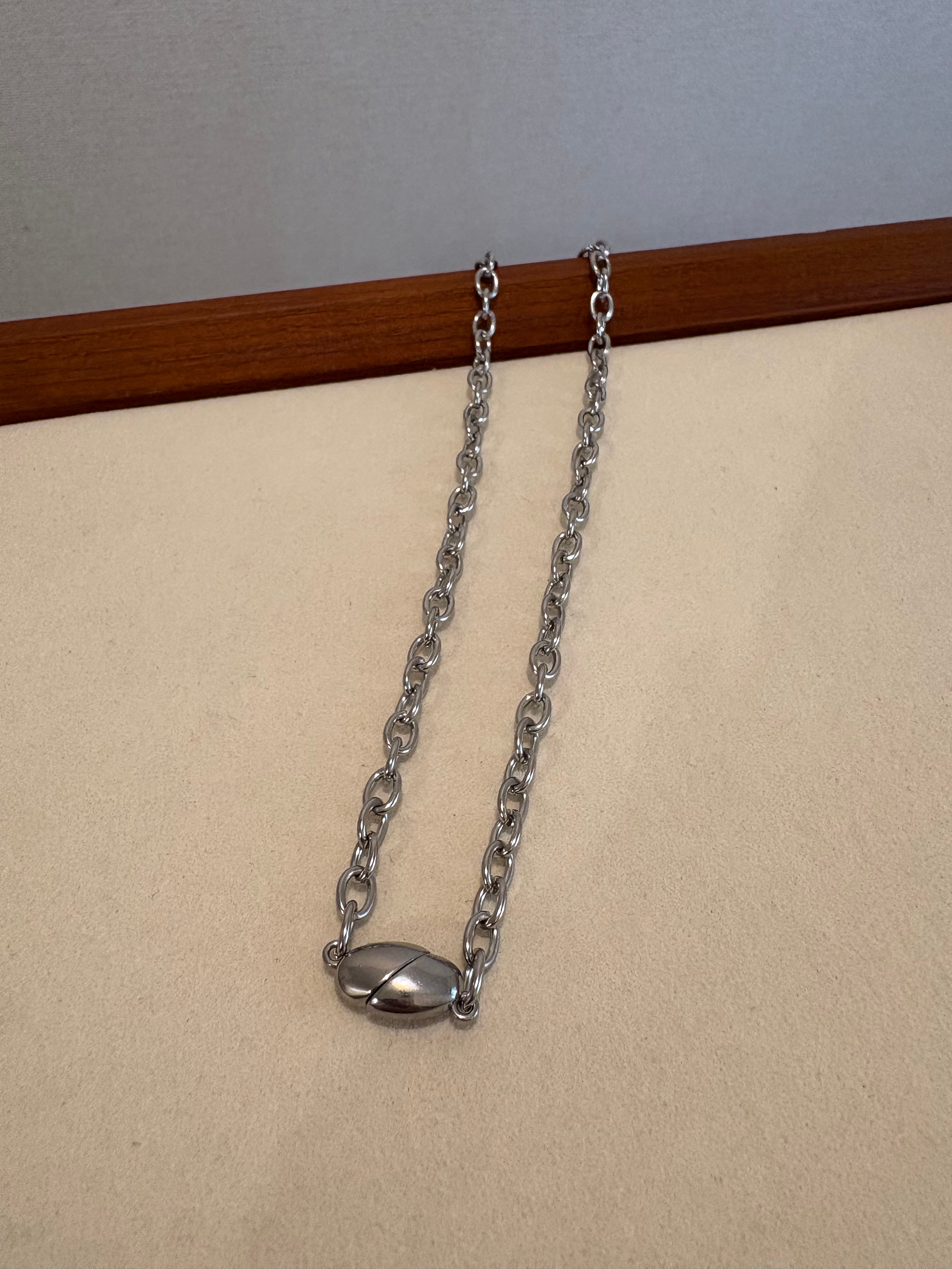 【再入荷ラスト1点】3wayマグネットネックレス_金属アレルギー対応(色シルバー)