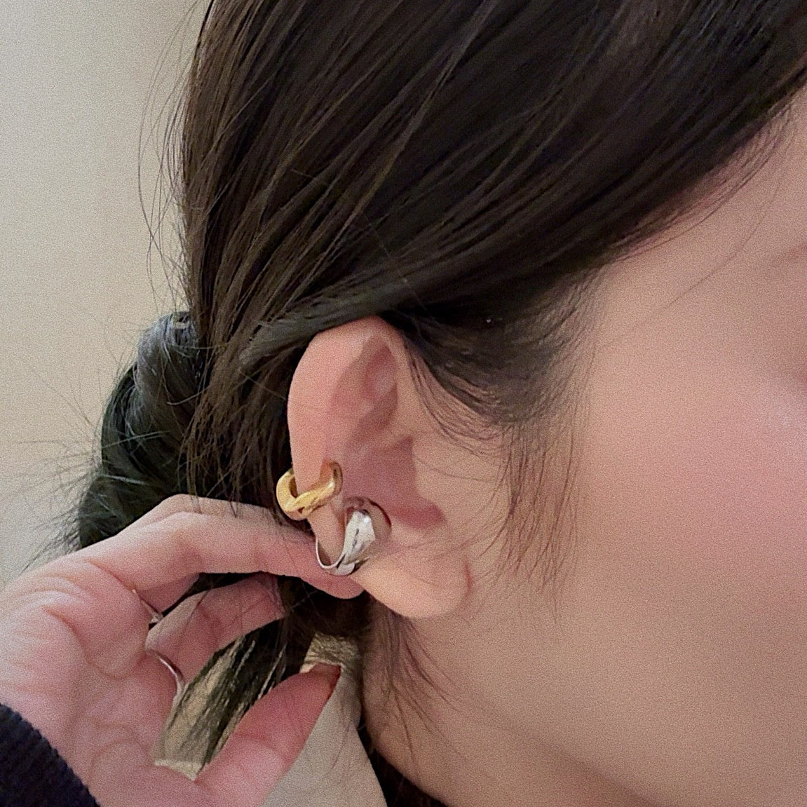 【金属アレルギー対応】イヤーカフwave_2色展開