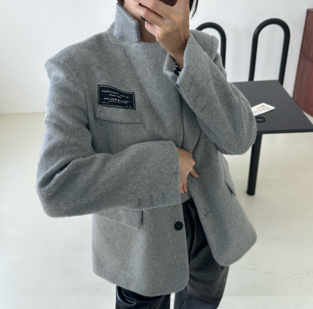 ウール混パッチワークジャケット_2色展開