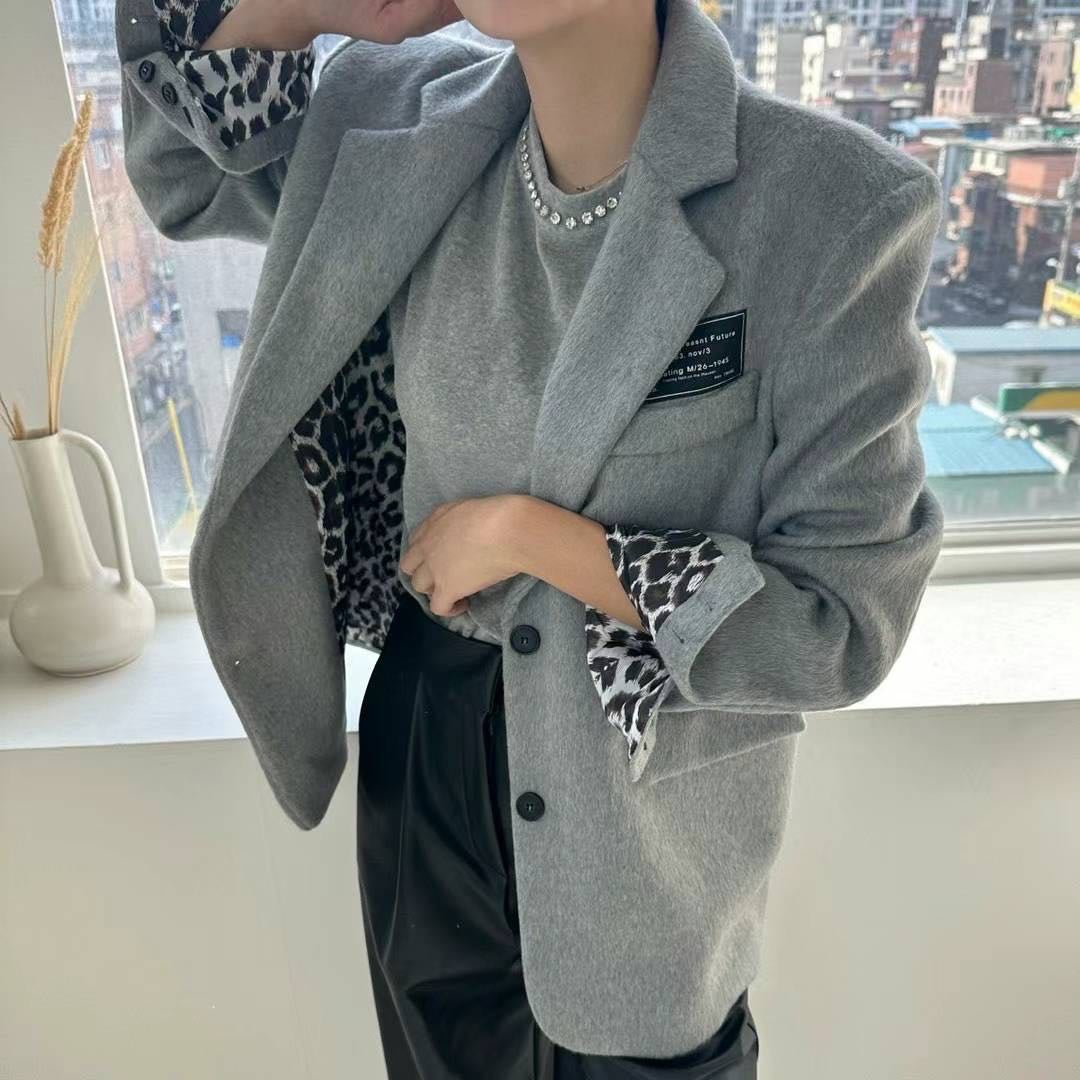 ウール混パッチワークジャケット_2色展開