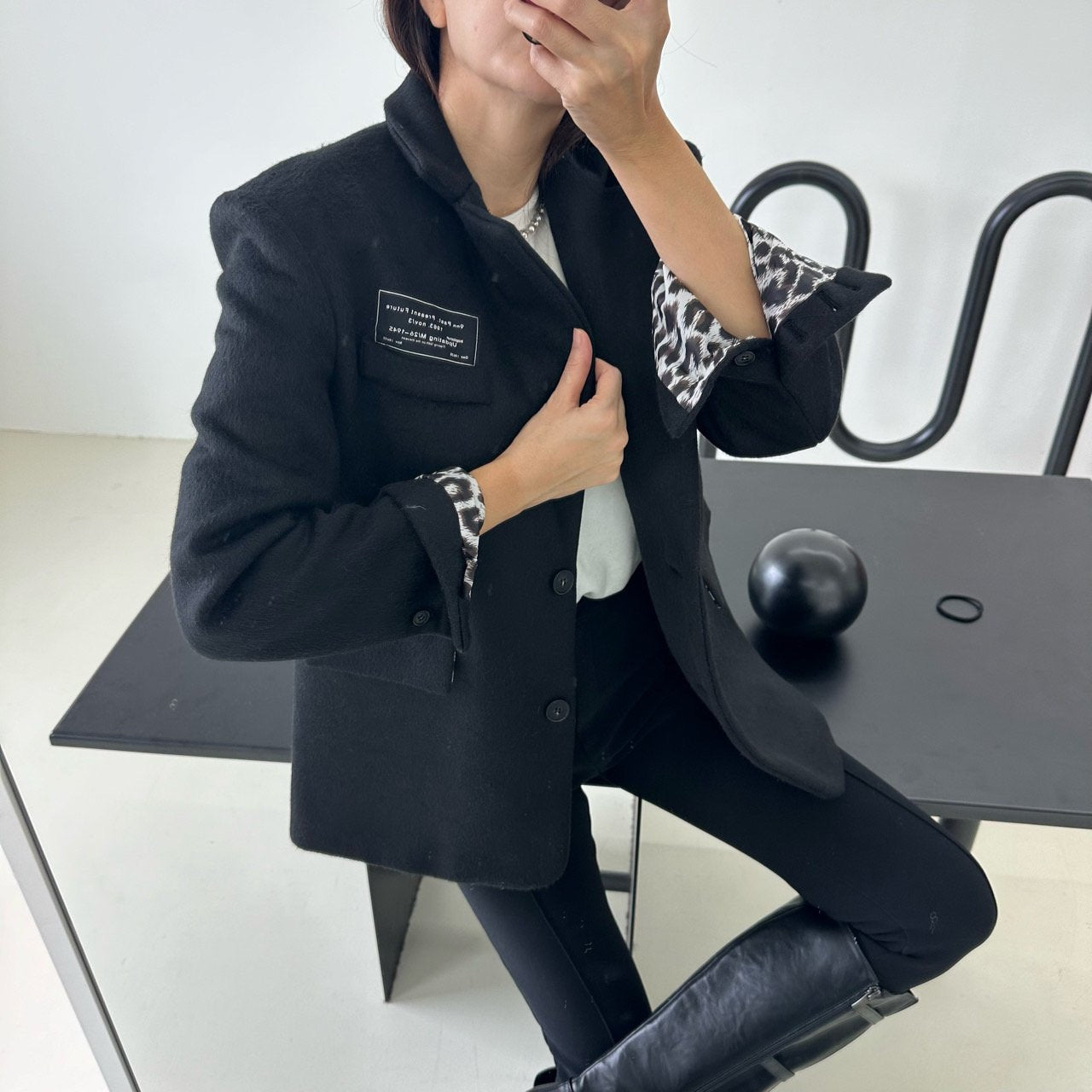 ウール混パッチワークジャケット_2色展開