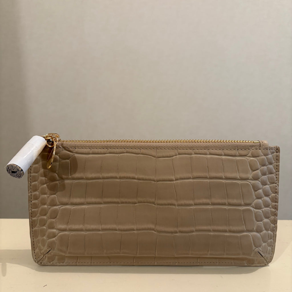 【本革】カウレザークロコ型押しマルチケース_ベージュ