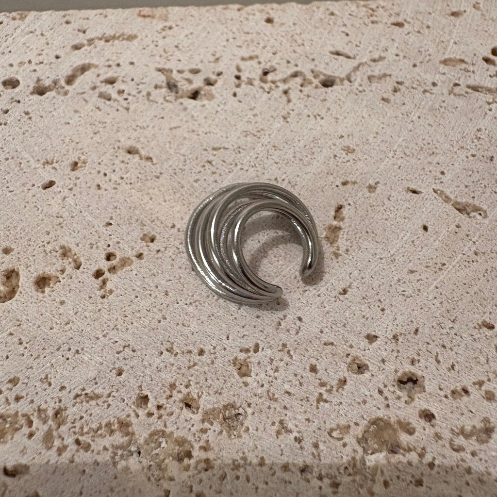 【金属アレルギー対応】5連イヤーカフ_色シルバー