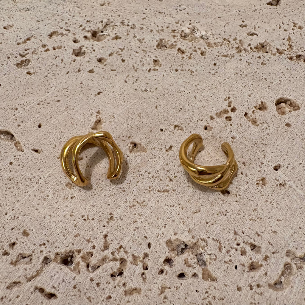 【金属アレルギー対応】2連イヤーカフ_ゴールド