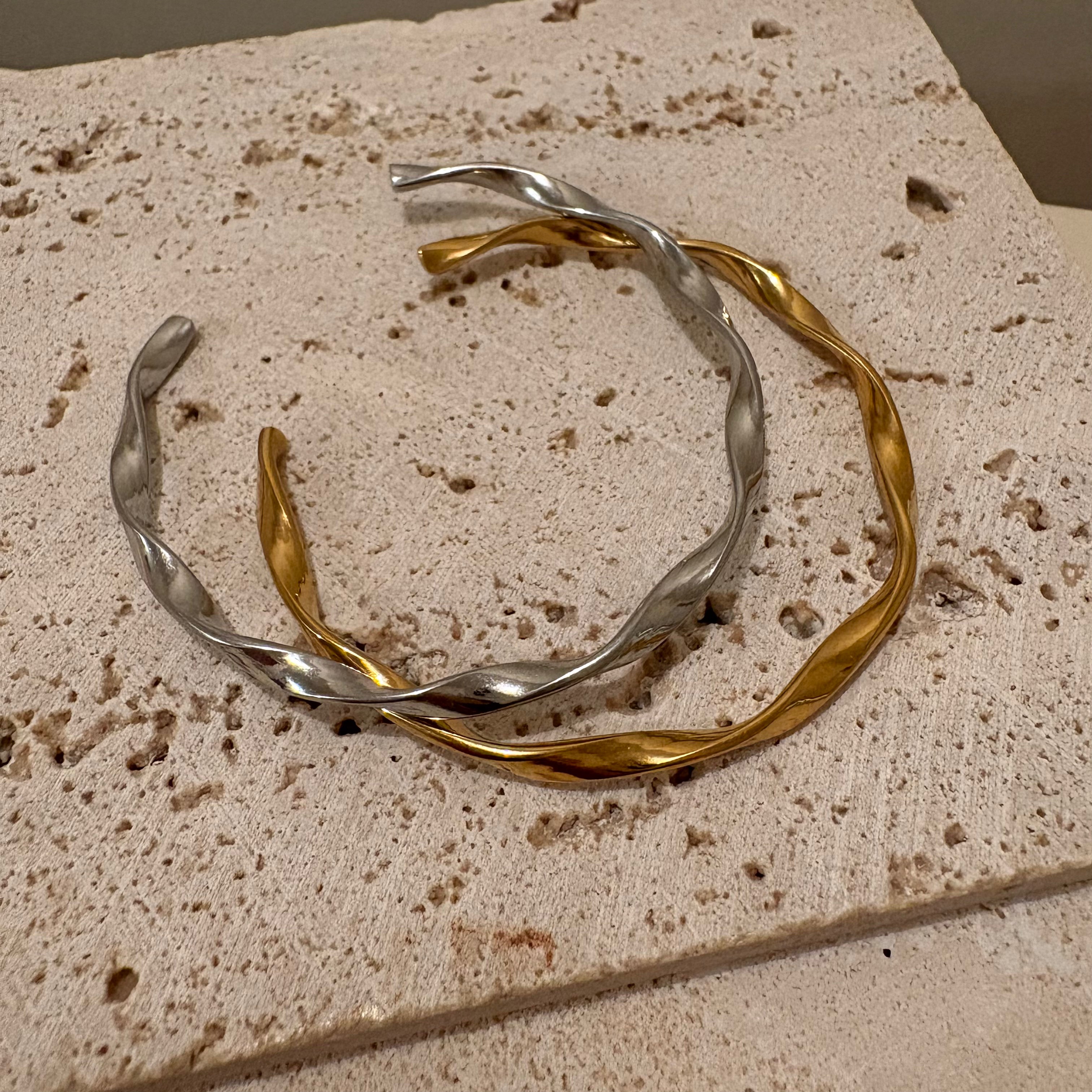 【金属アレルギー対応】細みツイストバングル